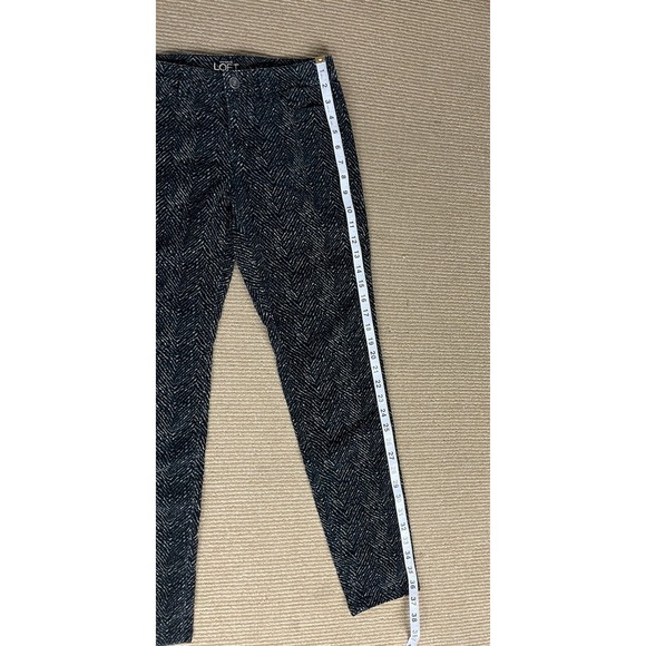 Ann Taylor Loft Supper Skinny Corduroy Pants Women's 26/2 Geometric Black/Tan - Picture 3 of 10